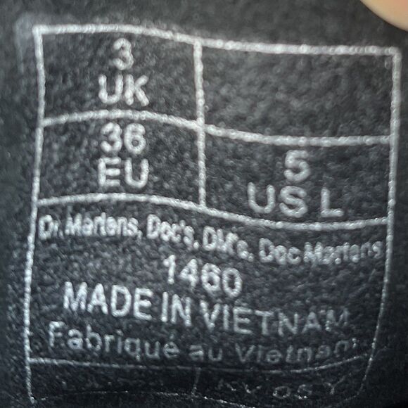 Dr. Doc Martens Women's Size 5 Bex Double 1460 Strap 8-Eye Lace Up Black Boots - Picture 9 of 9